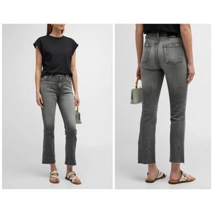 MOUSSY VINTAGE Seneca High-Rise Flared Crop Black Jeans